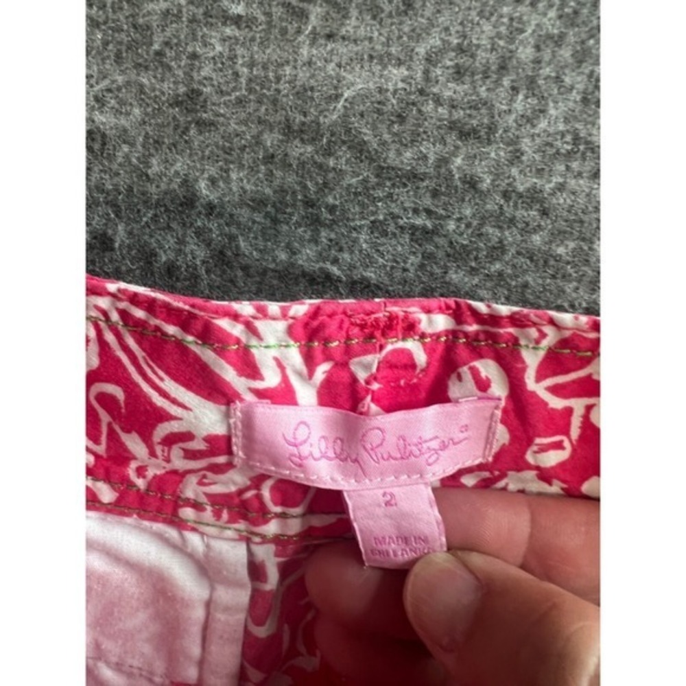 Lilly Pulitzer Pink White Giraffe Print Shorts Womens Casual Summer Tropical - Picture 9 of 12